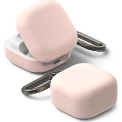 Ringke Θήκη TPU με Γάντζο για Samsung Galaxy Buds 4 / 4 Pro Ροζ Άμμου