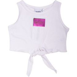 Serafino Παιδικό Crop Top Αμάνικο Λευκό Φούξια SU26-6511