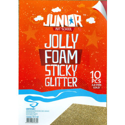 Statovac Αφρώδες Χαρτί Αυτοκόλλητο Χρυσό Glitter 21x29cm 2mm 10τμχ 134358