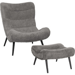 HomeMarkt Πολυθρόνα με Υποπόδιο Γκρι Brym HM10929.11