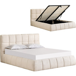 HomeMarkt Eddy Κρεβάτι Υπέρδιπλο Υφασμάτινο με Αποθηκευτικό Χώρο & Μηχανισμό Ανύψωσης 160x200cm HM731.03