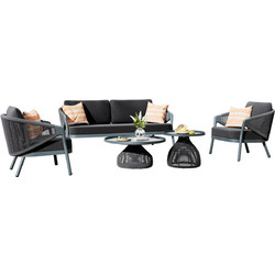 HomeMarkt Driscoll Σετ Σαλόνι Κήπου Αλουμίνιο 5τμχ Ανθρακί HM6473.01
