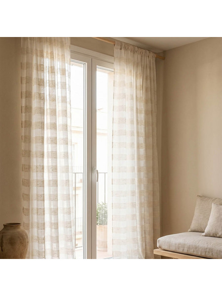 Premier Κουρτίνα Παραθύρου με Τρέσα 140x270 Rafaela 20.00.12382 Beige