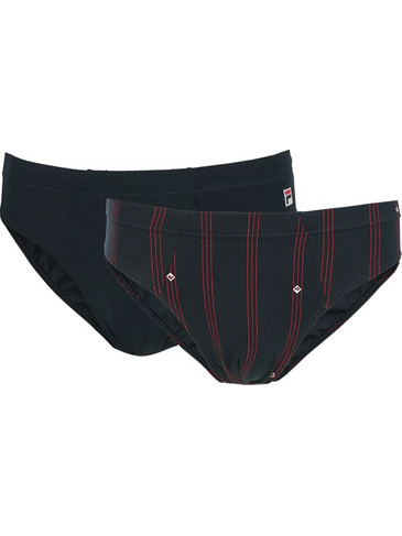 Fila Ανδρικά Σλιπ Βαμβακερά Μαύρα 2Pack FU5320-999