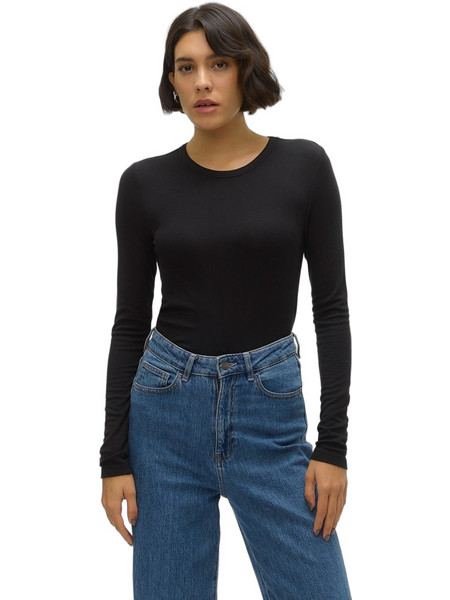 Vero Moda Γυναικείο Χειμερινό Top Ριπ Μαύρο 10300893