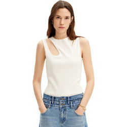 Desigual Abner Γυναικείο Καλοκαιρινό Top Βαμβακερό Λευκό 24SWTK94-1000