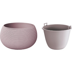 Prosperplast Splofy Bowl Γλάστρα Στρογγυλή Πλαστική Καφέ 37x21.8cm DKSP370-7529U