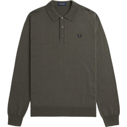 Fred Perry Ανδρικό Πουλόβερ με Γιακά Χακί K4535148