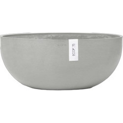Ecopots Sofia Big 43 Γλάστρα Στρογγυλή Πλαστική Λευκή Γκρι 40.5x17.5cm 31819-4646