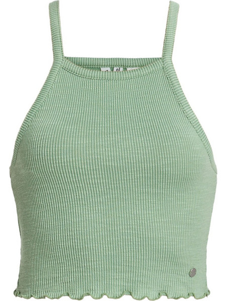 Roxy As I Am Γυναικείο Καλοκαιρινό Crop Top Ριπ Πράσινο Mint ERJKT04278-GHZ0