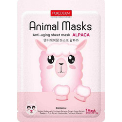 Purederm Animal Alpaca Anti-Aging Sheet Μάσκα Προσώπου για Αντιγήρανση με Κολλαγόνο 21ml