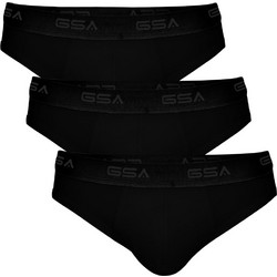 GSA Ανδρικά Σλιπ Βαμβακερά Μαύρα 3Pack 171206-01