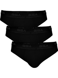 GSA Ανδρικά Σλιπ Βαμβακερά Μαύρα 3Pack 171206-01