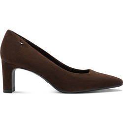 Tamaris Γόβες Suede με Χοντρό Χαμηλό Τακούνι Σοκολατί 1-22455-47-304