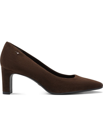 Tamaris Γόβες Suede με Χοντρό Χαμηλό Τακούνι Σοκολατί 1-22455-47-304