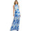 Enzzo Nya Maxi Καλοκαιρινό Φόρεμα για Γάμο / Βάπτιση Floral Μπλε 261341