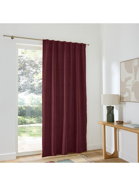 La Redoute Κουρτίνα Παραθύρου Βελουτέ με Θηλιές 140x250 Milo 351438307 Δαμασκηνί