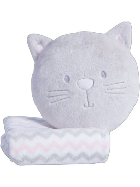 Nef-Nef Cat Κουβέρτα Αγκαλιάς Fleece με Λόυτρινο Μαξιλάρι 75x100 Γκρι