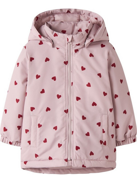 Name It Hearts Παιδικό Μπουφάν Χειμωνιάτικο Softshell Αδιάβροχο Ροζ 13255201