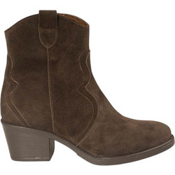 Ragazza Γυναικεία Μποτάκια Cowgirl Suede Καφέ με Χοντρό Χαμηλό Τακούνι 0274