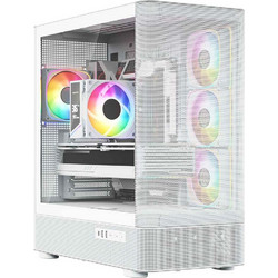 Modecom Volcano AQ300 White Gaming Midi Tower Κουτί Υπολογιστή RGB με Πλαϊνό Παράθυρο