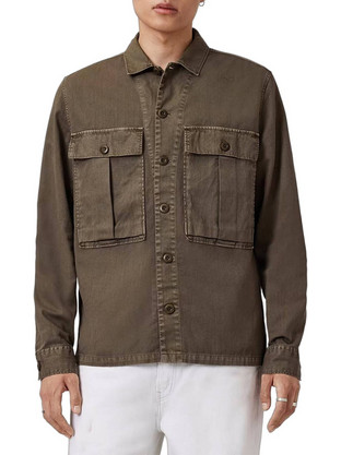 ALL SAINTS ALBYN LS SHIRT M018SD-PASTORAL GREEN DarkGreen