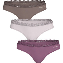 Calvin Klein Γυναικεία String με Δαντέλα 3Pack LV00QD5300-10O