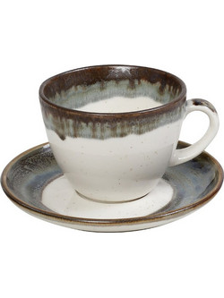 Espiel Reactive Green Essentials Σετ Φλιτζάνια Cappuccino Κεραμικά Λευκά 220ml 6τμχ OWP102K6