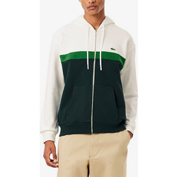 Lacoste Ανδρική Ζακέτα Φούτερ με Κουκούλα και Φερμουάρ Λευκή Χακί 3SH2749-0LP
