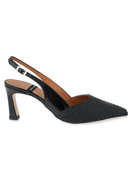 Angel Alarcon Γόβες Slingback με Χοντρό Ψηλό Τακούνι Μαύρες W450A0244-H23