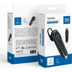 Blue Star TalkGo Ακουστικό Bluetooth In Ear Black
