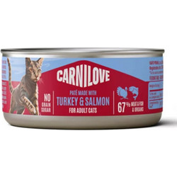 Carnilove Adult Grain Free Pate with Turkey & Salmon 100gr