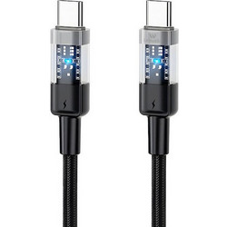 Leewello LW-230-B Braided LED USB-C to USB-C 60W 1m Black