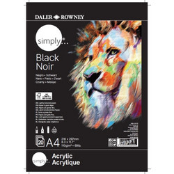 Daler-Rowney Simply Μπλοκ Σχεδίου A4 110gr/m² 20 Μαύρα Φύλλα