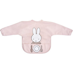 Miffy Αδιάβροχη Σαλιάρα Ποδιά με Αυτοκόλλητο Τσέπη & Μανίκια 6m+ Ροζ