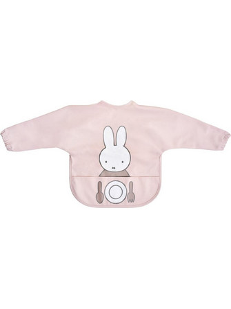 Miffy Αδιάβροχη Σαλιάρα Ποδιά με Αυτοκόλλητο Τσέπη & Μανίκια 6m+ Ροζ