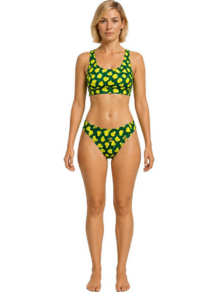 Benetton Bikini Set Μπουστάκι Πράσινο Κίτρινο 3LWH5R03B72N
