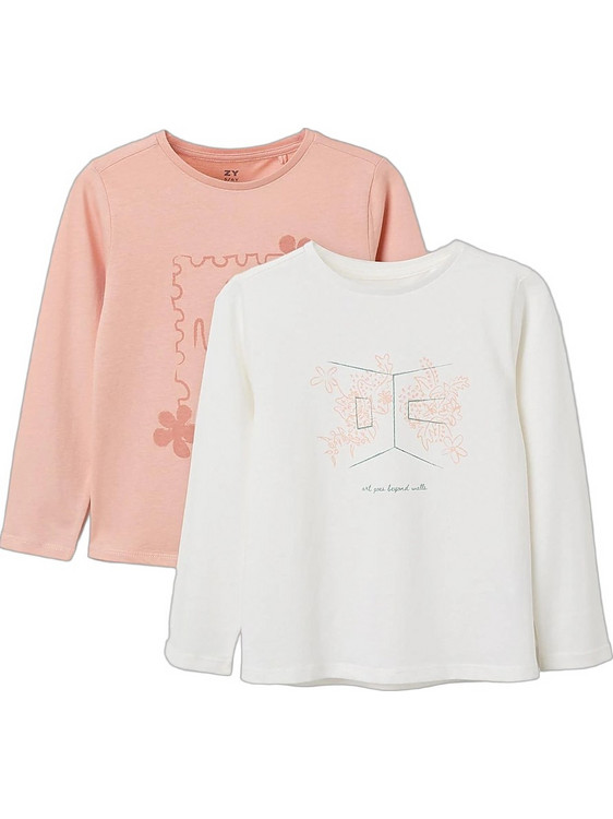 Zippy Σετ Παιδικά T-Shirt Μακρυμάνικα Σομόν Μπεζ 31081065030