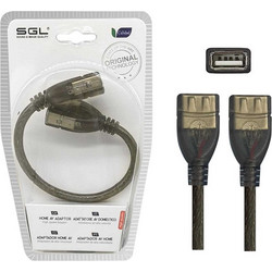 098098 Καλώδιο USB-A Female 2.0 to USB-A Female 0.2m Black