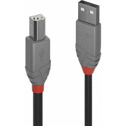 Lindy 36672 Καλώδιο USB-A Male 2.0 to USB-B Male 1m Black