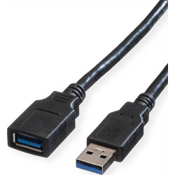 Roline 11.02.8977 Καλώδιο USB-A Male 3.2 to USB-A Female 0.8m Black