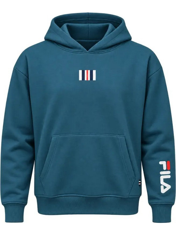 Fila Timoa Brushed Παιδικό Φούτερ με Κουκούλα Πετρόλ APJPK26003-620