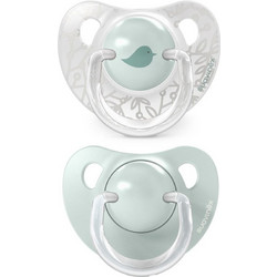 Suavinex Birdies Anatomical Ανατομικές Πιπίλες Σιλικόνης 0-6m Πράσινο Mint 2τμχ