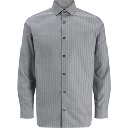 Jack & Jones Ανδρικό Πουκάμισο Βαμβακερό Ριγέ Μακρυμάνικο Κανονική Γραμμή Μαύρο 12301151