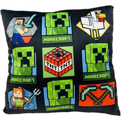 Dimcol Minecraft 607 Παιδικό Διακοσμητικό Μαξιλάρι 100% Velboa Μαύρο 38x38cm