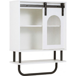 Costway Κρεμαστό Ντουλάπι Μπάνιου Ξύλινο JV13417WH
