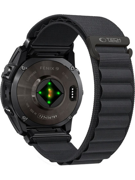 Tech-Protect Nylon Pro Λουράκι Υφασμάτινο Black (Garmin 51mm)