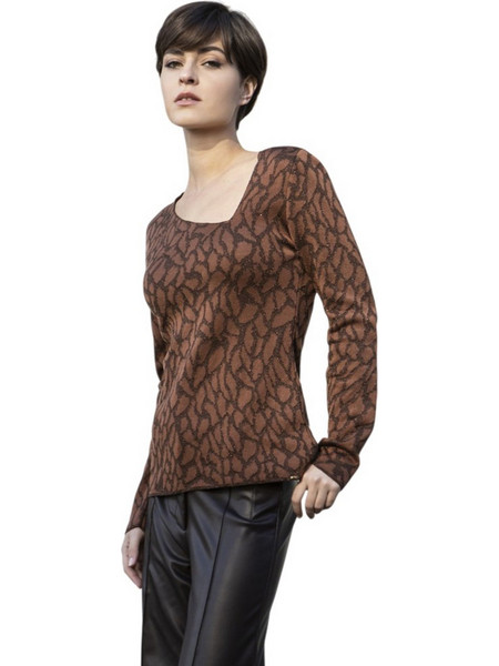 AGGEL Γυναικείο Χειμερινό Top Καφέ FW51165K