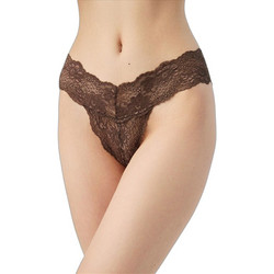 Minerva Γυναικείο String με Δαντέλα Σοκολατί 90-88756-464