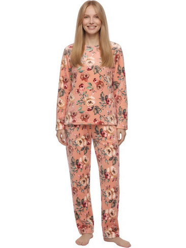 PNN Nightwear Σετ Γυναικείες Πιτζάμες Χειμωνιάτικες Fleece Κοραλί 1271-0609